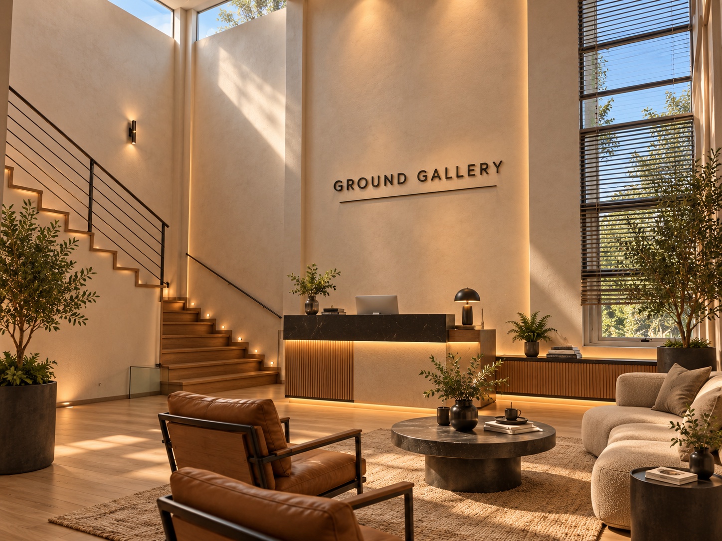 Conceptual Ground Gallery double-height lobby and reception